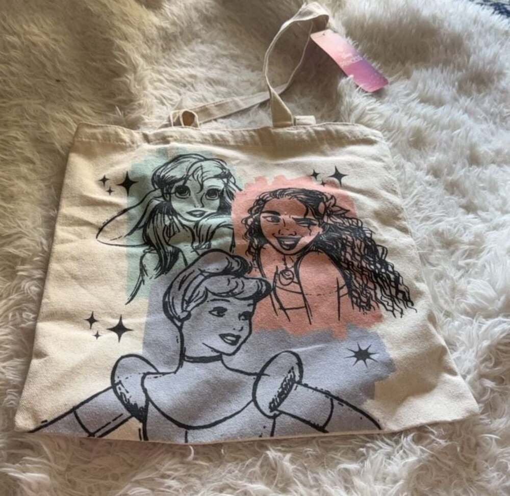 Disney Princess Canvas Tote Bag Ariel Moana Cinderella